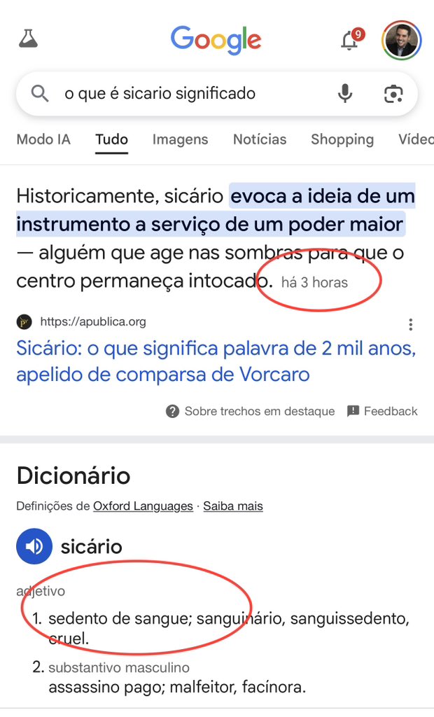 raphabreve's tweet photo. “Sicário”
Eis que após 43 anos estudando e me comunicando em Português, aparece-me um novo adjetivo da língua portuguesa!
Para piorar, estão tentando mudar o significado do adjetivo! https://t.co/Q5MUauiD65