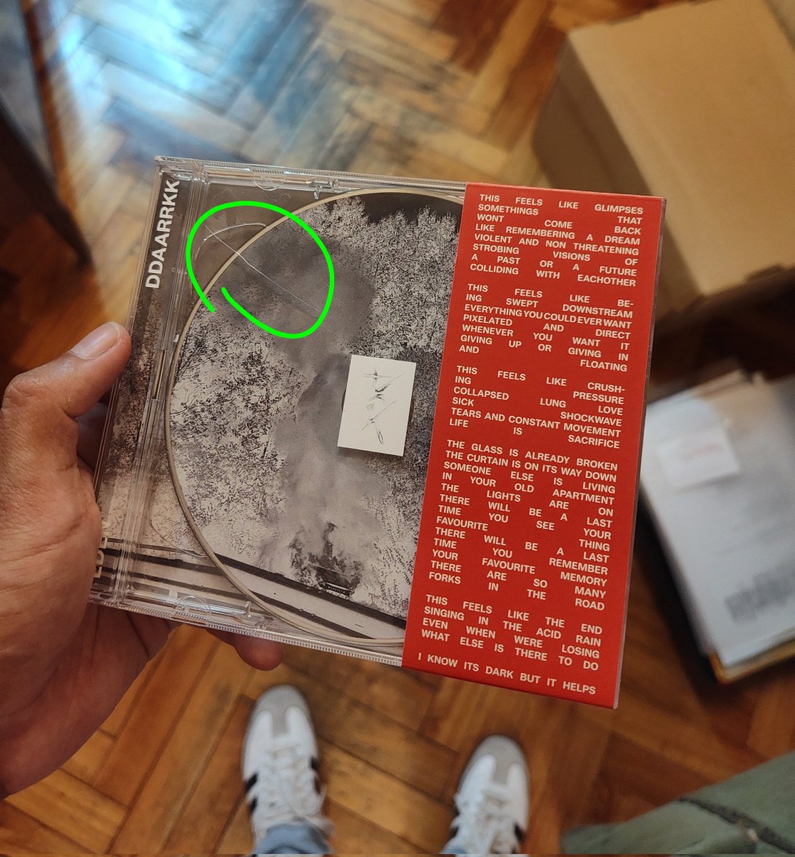fezwasgood's tweet photo. @iameden CD came in damaged :(

who should I contact about this? https://t.co/fdrixl35P1