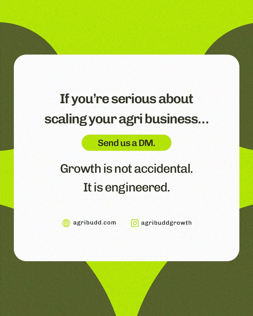 AgriBudd's tweet photo. Send us a DM if you're ready to build systems, not just produce.  #AgriBusiness #AgriEntrepreneur #FarmBusiness #AgricultureNigeria #AgriBudd https://t.co/svbNZHAyV0
