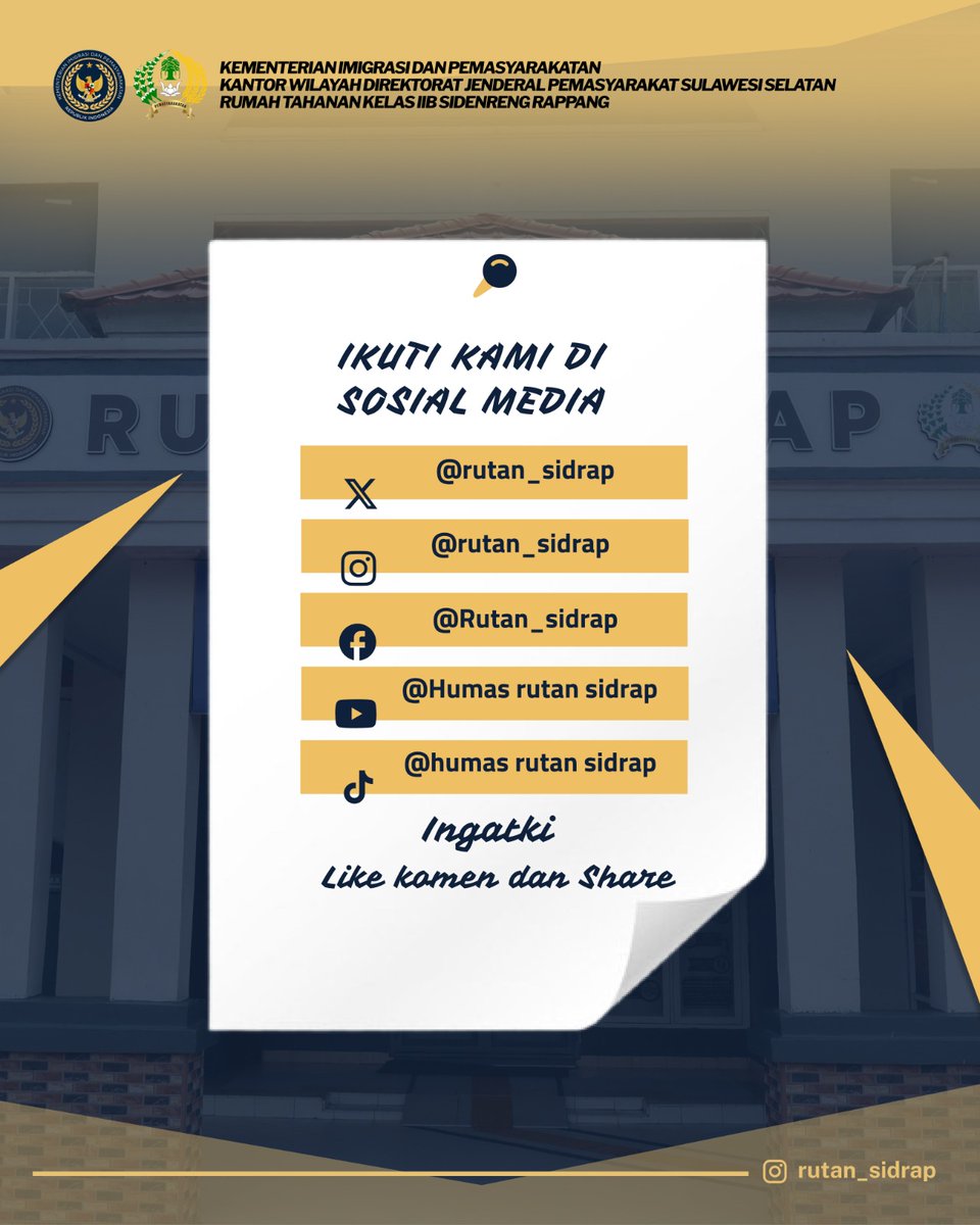 rutan_sidrap's tweet photo. Halo Sobat RuSiRa🙌

Jajaran Rutan Sidrap Mengikuti Kegiatan Sosialisasi Perencanaan Keuangan Masa Depan yang menghadirkan BRI Life sebagai narasumber merupakan upaya untuk meningkatkan pemahaman tentang pentingnya pengelolaan keuangan secara bijak dan terencana. https://t.co/rIB9IEuW4R