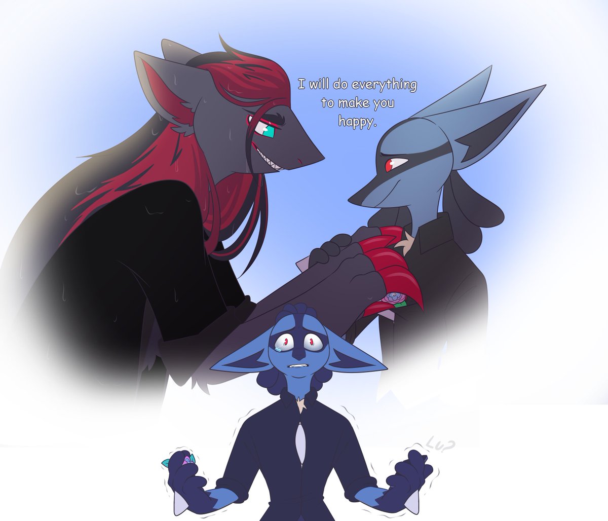 I got lost again, but I brought something tasty~
#Pokemon #Lucario #Zoroark