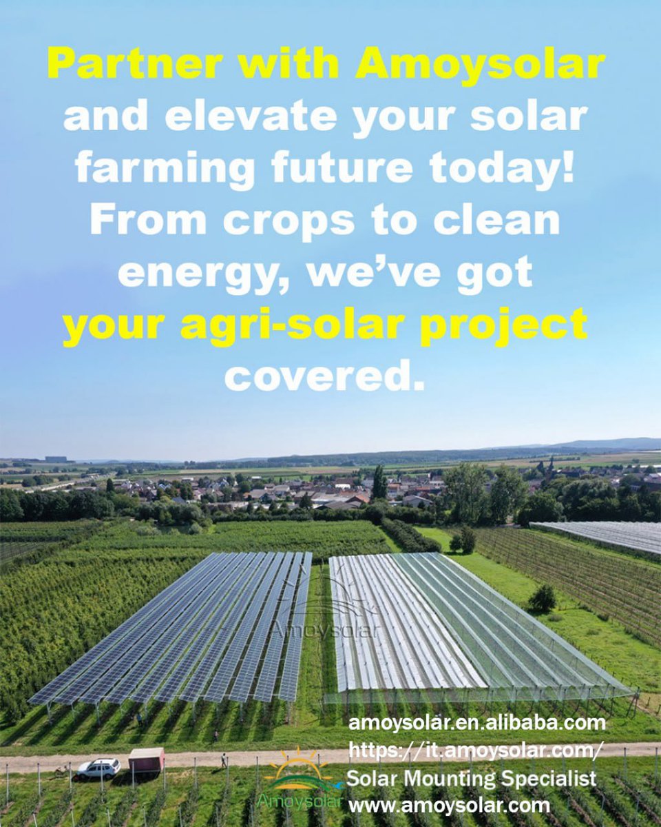 amoysolar4's tweet image. Power Your Farmland the Smarter Way with Amoysolar! 
At Amoysolar, we engineer precision-crafted solar mounting brackets designed specifically for agricultural solar farms. 
#AgriPV #SolarFarming #Amoysolar #AgriculturalSolar #GreenEnergy #SolarMounting #FarmMountingSystems