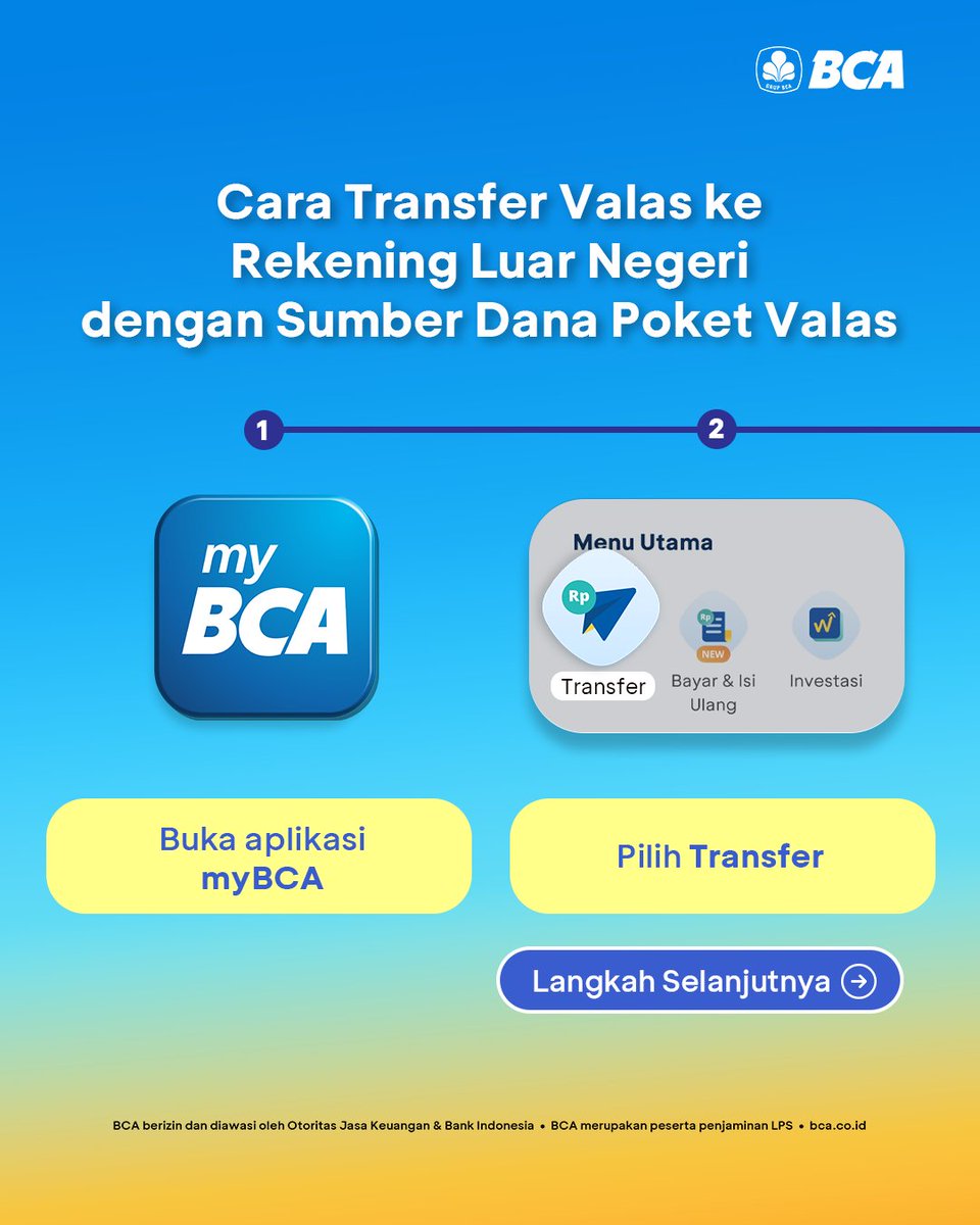 GoodLifeBCA's tweet photo. Dengan menggunakan rekening sumber dana yang terhubung dengan Poket Valas di myBCA, kamu bisa transfer valas tanpa konversi kurs lagi. 

Apalagi tersedia hingga 18 mata uang asing di Poket Valas, lho! Mau tau info lengkapnya, cek di https://t.co/w5P3jmsBTZ

#Edukatips https://t.co/tTE7UWi3Zm