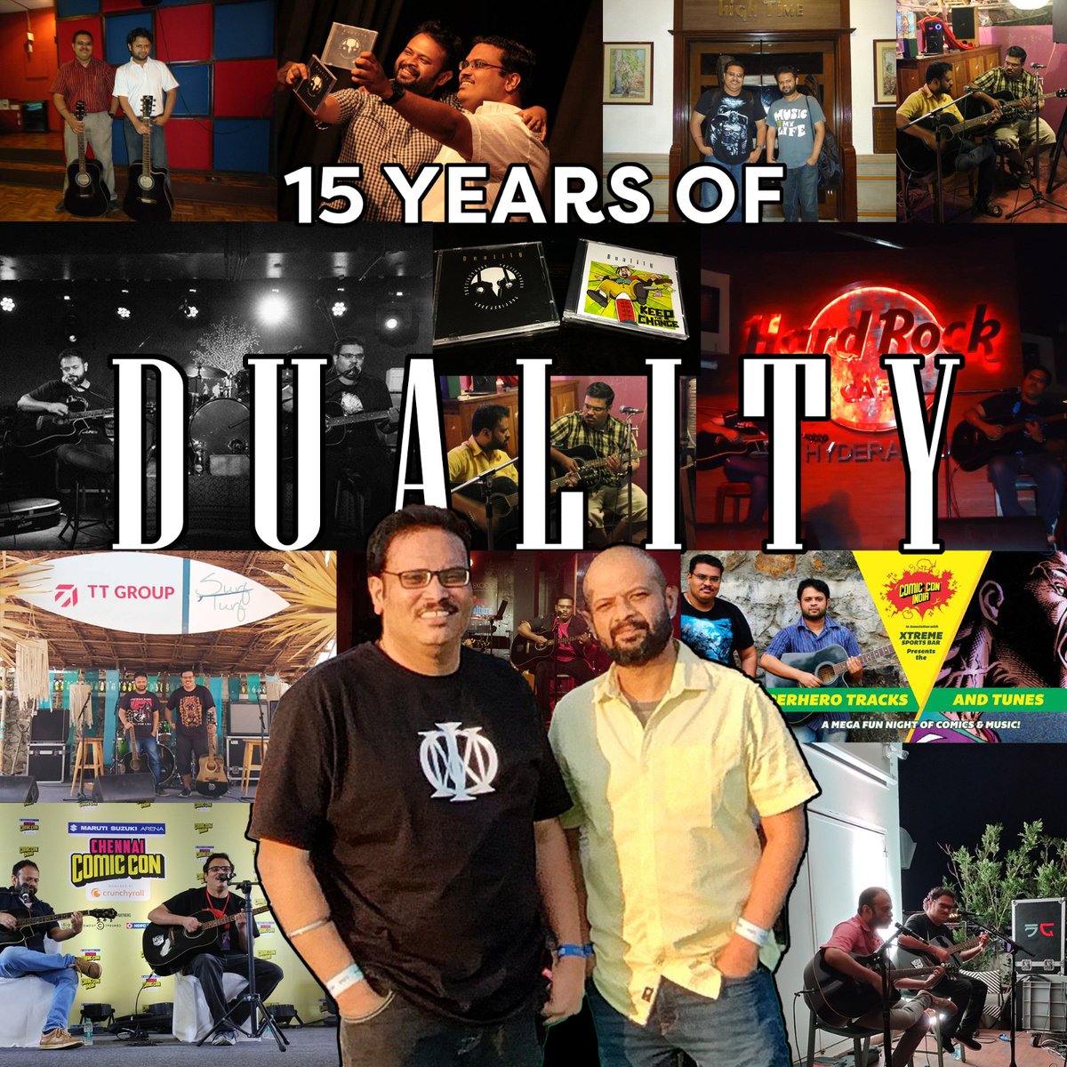 DualityTheBand's tweet photo. 15 years of vocal harmonies and acoustic riffs. 15 years of Duality! @metalmanoj @captain_catpain https://t.co/6eypGVhT0b