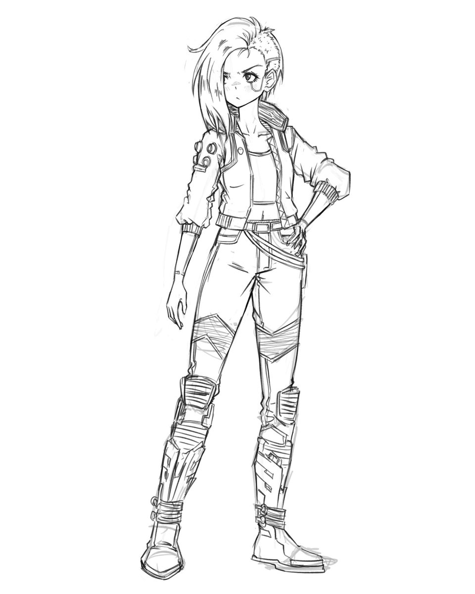 azurdrw's tweet photo. Antes d volver a los dibujos a color y bien acabados, tengo ganas d dedicar un tiempo a mejorar algunas cosas de anatomía, principalmente enfocarme en la cabeza y rostro, así q estaré soltando la mano con bocetos como este
Nuevo arco de entrenamiento 😂

#drawing #Cyberpunk2077 https://t.co/Ls68dPYcOR