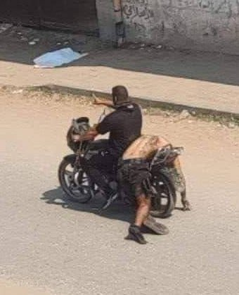 ImtiazMadmood's tweet photo. A society where someone can ride a bike by himself in broad daylight, in the middle of the street, with a body in the back—facing no issues—can not dictate terms of peace.  

As long as the lust for Jewish blood is higher than their desire for life, then you will never have peace.

- @Average_NY_Guy