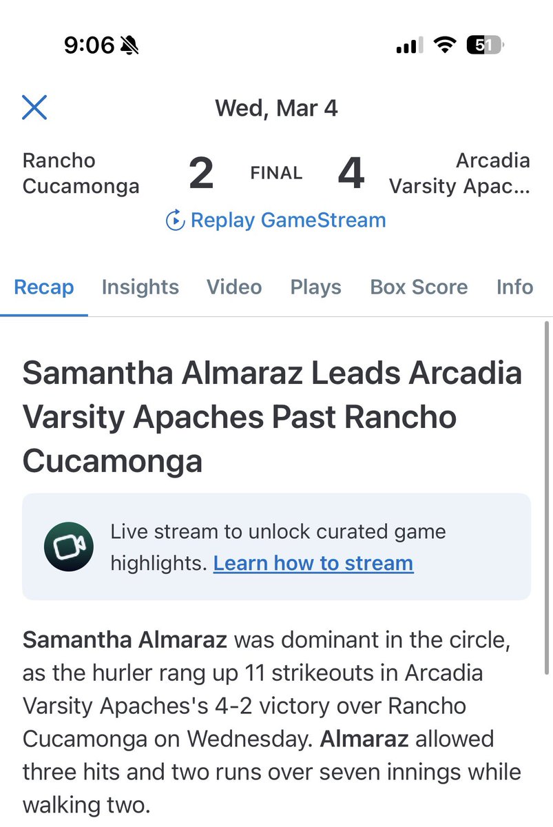Samantha Almaraz RHP (uncommitted) tweet media