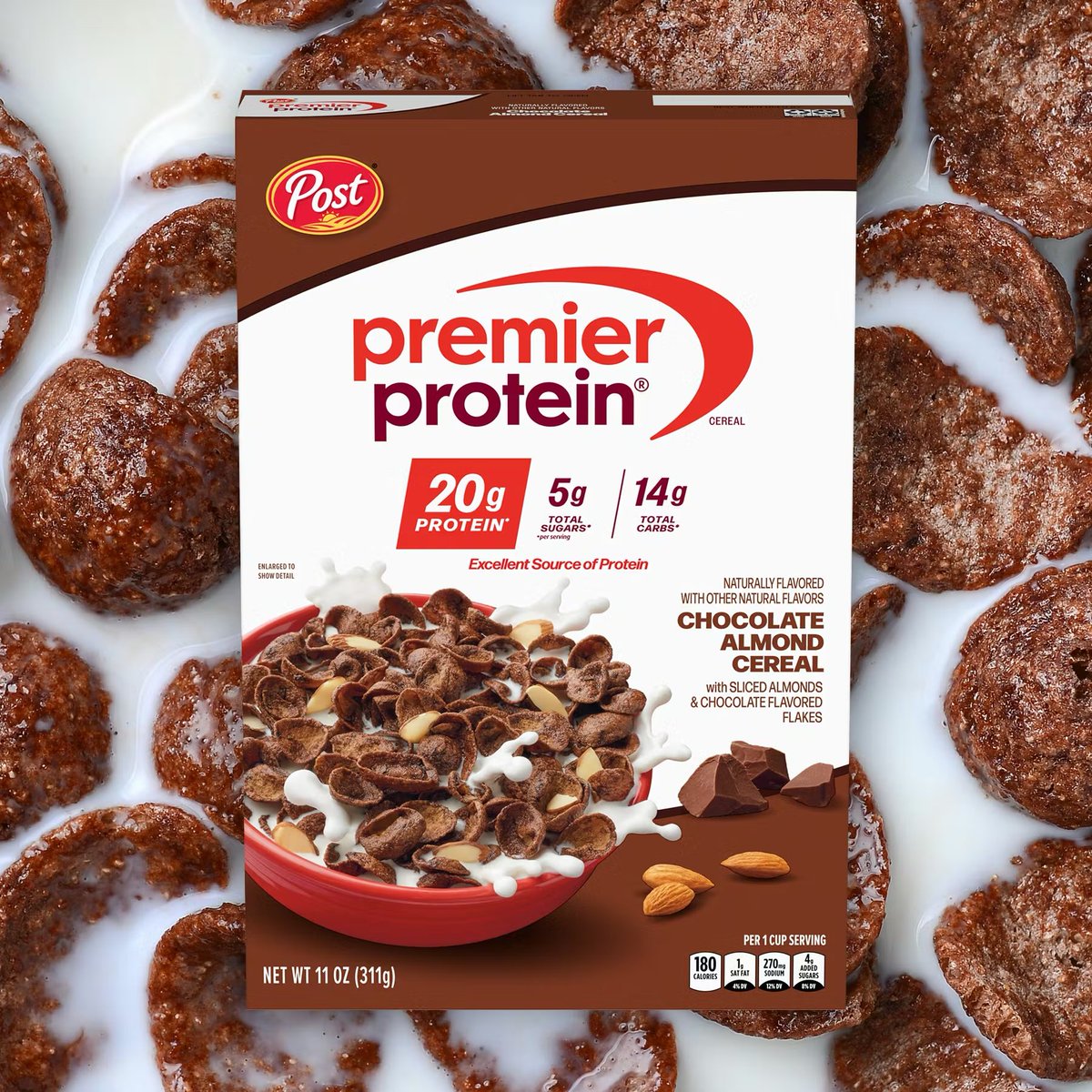 Two servings with 1 cup of unsweetened almond milk 40 grams of protein 390 calories…