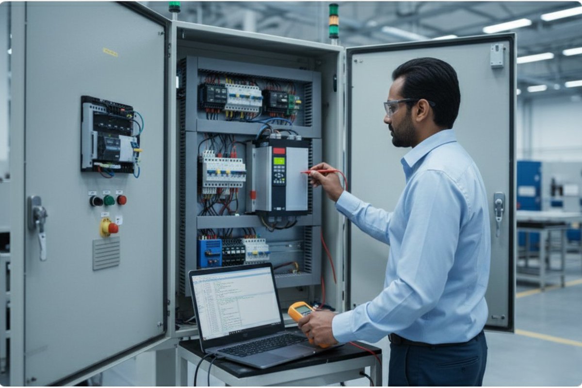 robotriq's tweet image. Panel boards help distribute electrical power safely in industries. They protect machines and improve electrical management in factories. Learn more about reliable solutions :
srautomation.org/panel-board-ma…
#PanelBoards #ElectricalPanels #IndustrialPower #ManufacturingIndustry