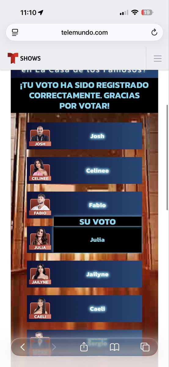 jorge199528's tweet image. Full votos para Julia, tierra unidos  #lcdlf6