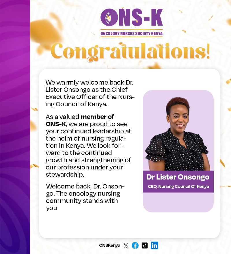Oncology Nurses Society of Kenya tweet media