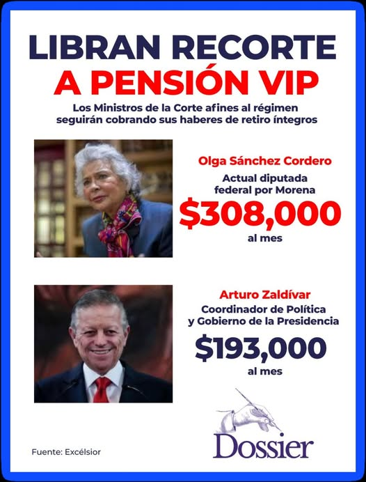 GARCIPAVON's tweet photo. ¿Adivinen quienes siguen cobrando sin recortes, su pensión?  🤔
* @ProyectoDossier