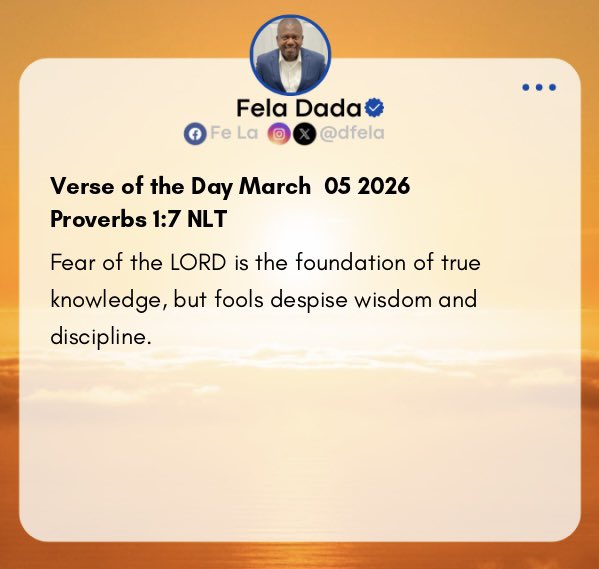 Fear of the LORD is the foundation of true knowledge, but fools despise wisdom and discipline.~ Proverbs 1:7 NLT