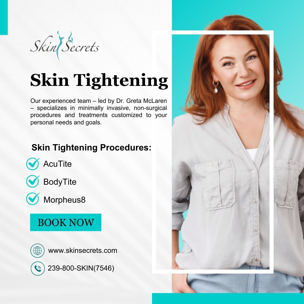 skinsecrets6's tweet photo. Located in Cape Coral, FL, Skin Secrets, led by Dr. Greta McLaren, offers a premier, upscale med spa experience with over 30 years of expertise in aesthetic medicine and laser surgery.

https://t.co/Xd0L5YjH35 https://t.co/PYD4jMgzSS