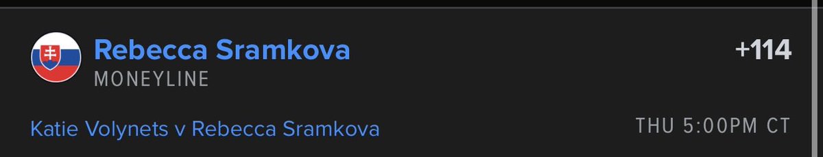 Oryx1x's tweet photo. 3 More ML I like 
Alexander Shevchenko (+116)
Rebecca Sramkovs (+114)
Alejandro Tabilo (+114)

Let’s Cash ✅✅✅✅ https://t.co/RRLzGhM9BT