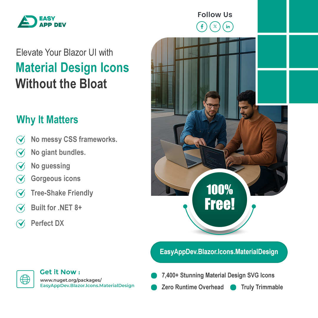ahmednur_twitte's tweet photo. The Easiest Way to Use Material Design Icons in Blazor

https://t.co/82iDCxPusR

https://t.co/trcQScAvMi

#Blazor #DotNet #MaterialDesign #NuGet https://t.co/lcUlTVkBnC