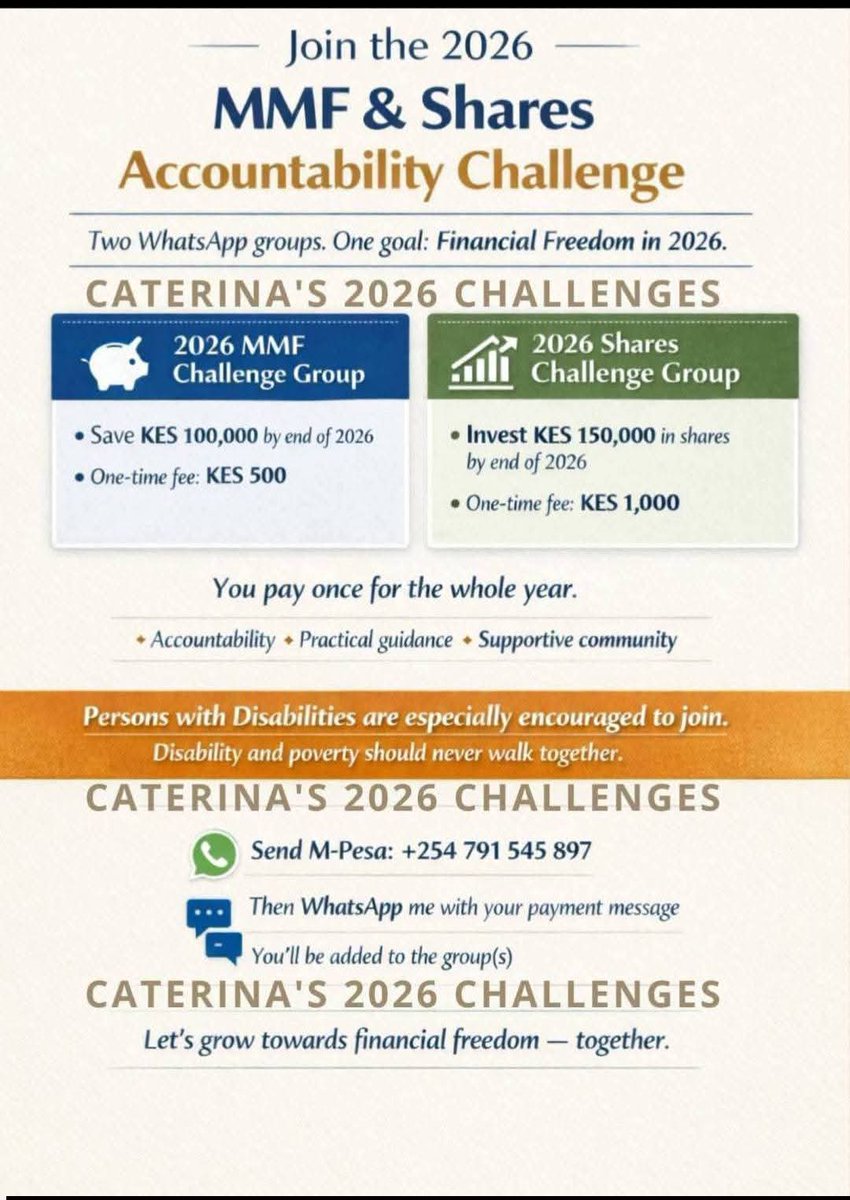 _cate01's tweet photo. Starting at 35? 40? 50?
You are not late. You are starting.
Wealth rewards consistency, not age.
Open the MMF. Invest consistently. Build forward.
Join our MMF &amp; Shares Challenge groups.

#McCaterina #FinancialLiteracy #WealthBuilding #MoneyMindset #SmartInvesting https://t.co/SLgcyjCPQF