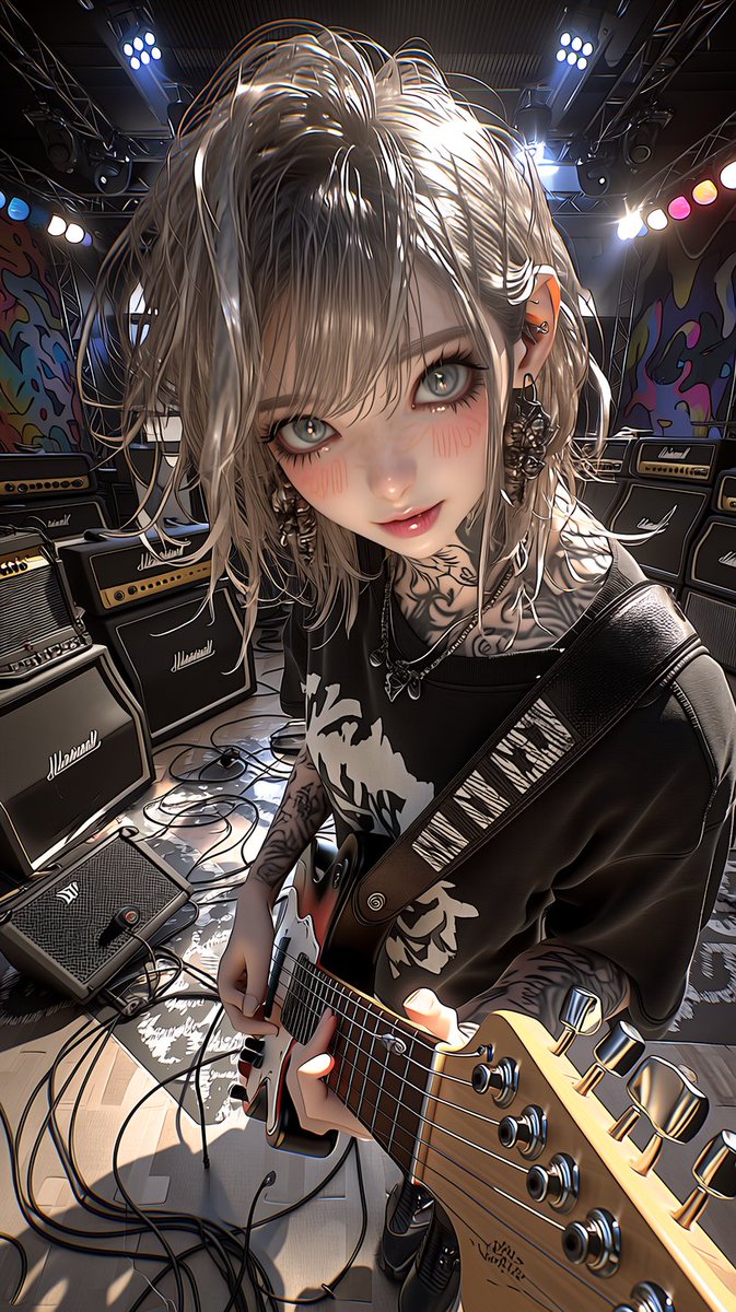 MytiMuffyn's tweet photo. Strike the string, let it ring,
Feel the heat the echoes bring.
Name your beat, feel the heat,
Slow retreat or loud repeat?
弦を弾き、熱を抱き、
響き重ね、胸を叩き。
甘く淡く? 強く高く?
今夜はどんな鼓動を描く?
#AIart #AnimeArt #GuitarVibes #EpicVisual #CinematicArt