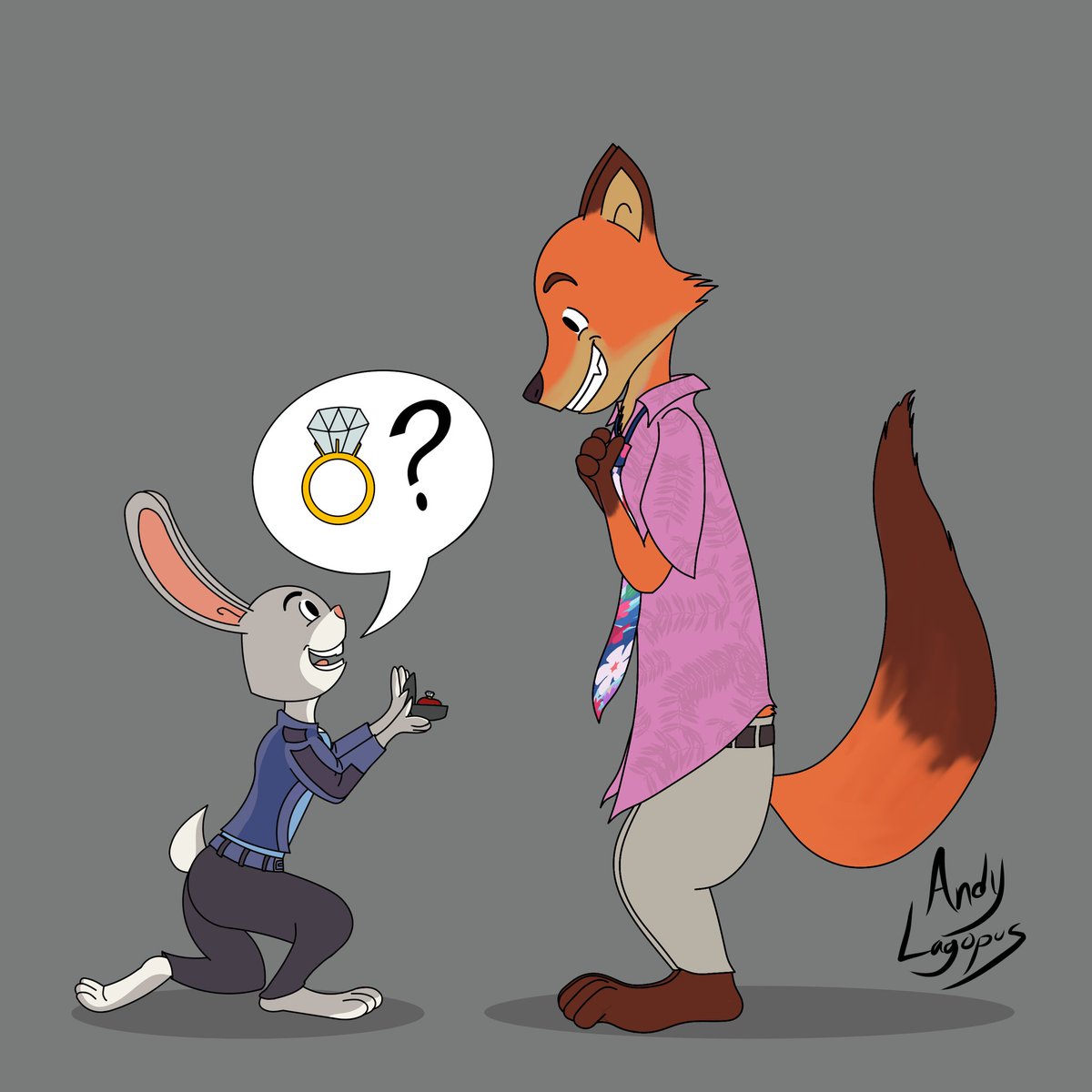 Zootopia_News's tweet photo. Remade a piece I did for Zinktober 2019, but now in full color! My first published piece of Zootopia fanart vs my current skill level- wild to see the difference! #zootop10collab https://t.co/sL0VxkQamQ