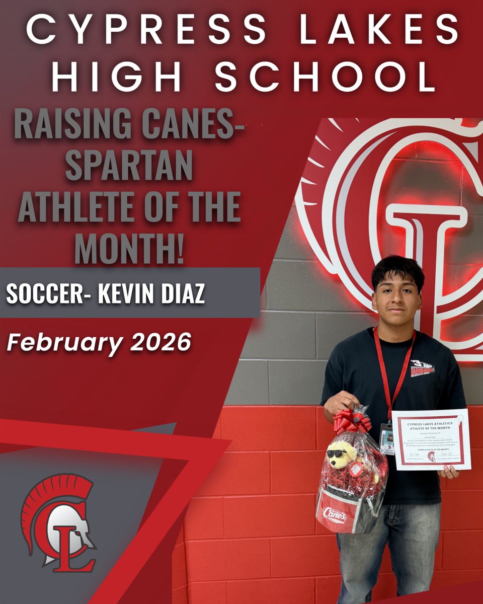 lakes_athletics's tweet image. Congratulations to our Raising Canes Spartan Athletes of the month for February! Huge thank you to Canes Copperfield for our Athlete Baskets! #OneLove #WAWG #TIS🛡️