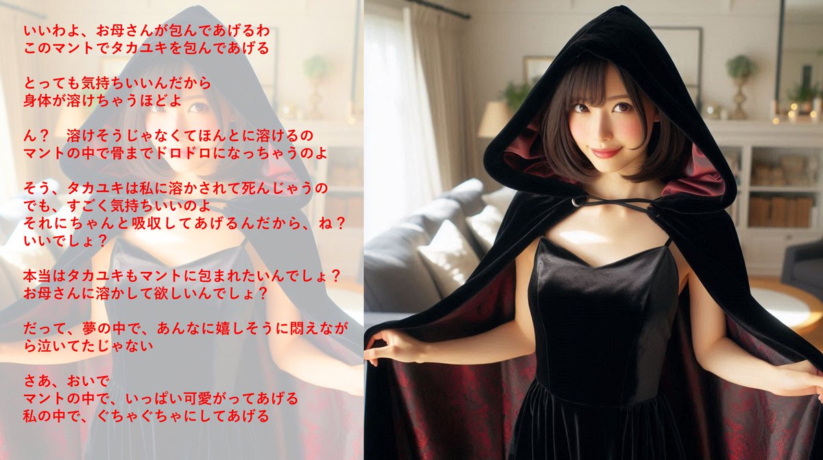 kenichi202841's tweet photo. 妄想小説 
お母さんは魔女　・・・友達のお母さんに食べられました・・・  
📷https://t.co/MPRl5YdI1v 

イメージ画像　その２ https://t.co/2jfJKxkTlB