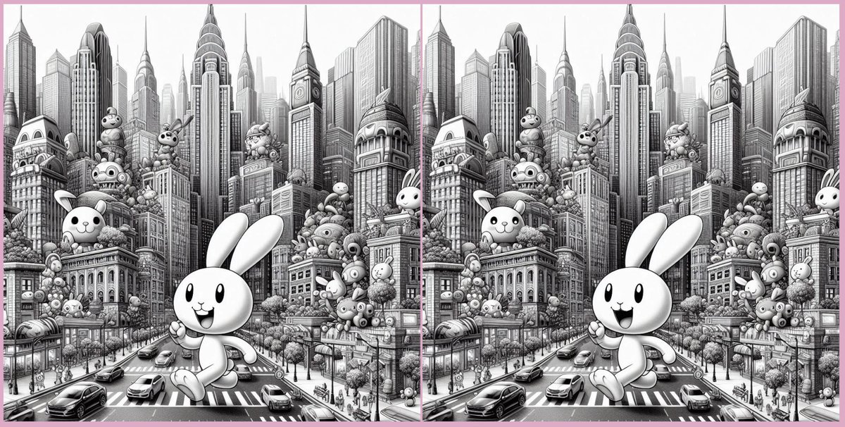 0Babilu0's tweet image. Find the 3 differences 🧐, #gmega  Don't forget to subscribe @0Babilu0  and especially to @megaeth 🐰