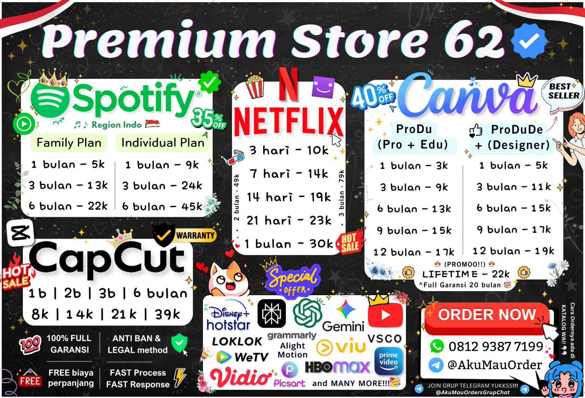 Nath࿓ jual netflix canva capcut pro dll fast by wa tweet media