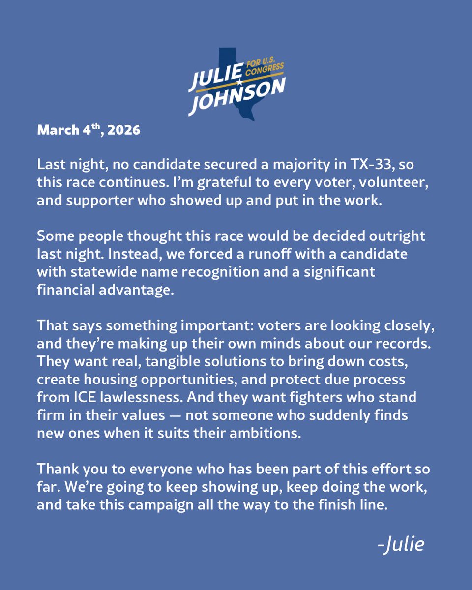 Julie Johnson for Congress tweet media