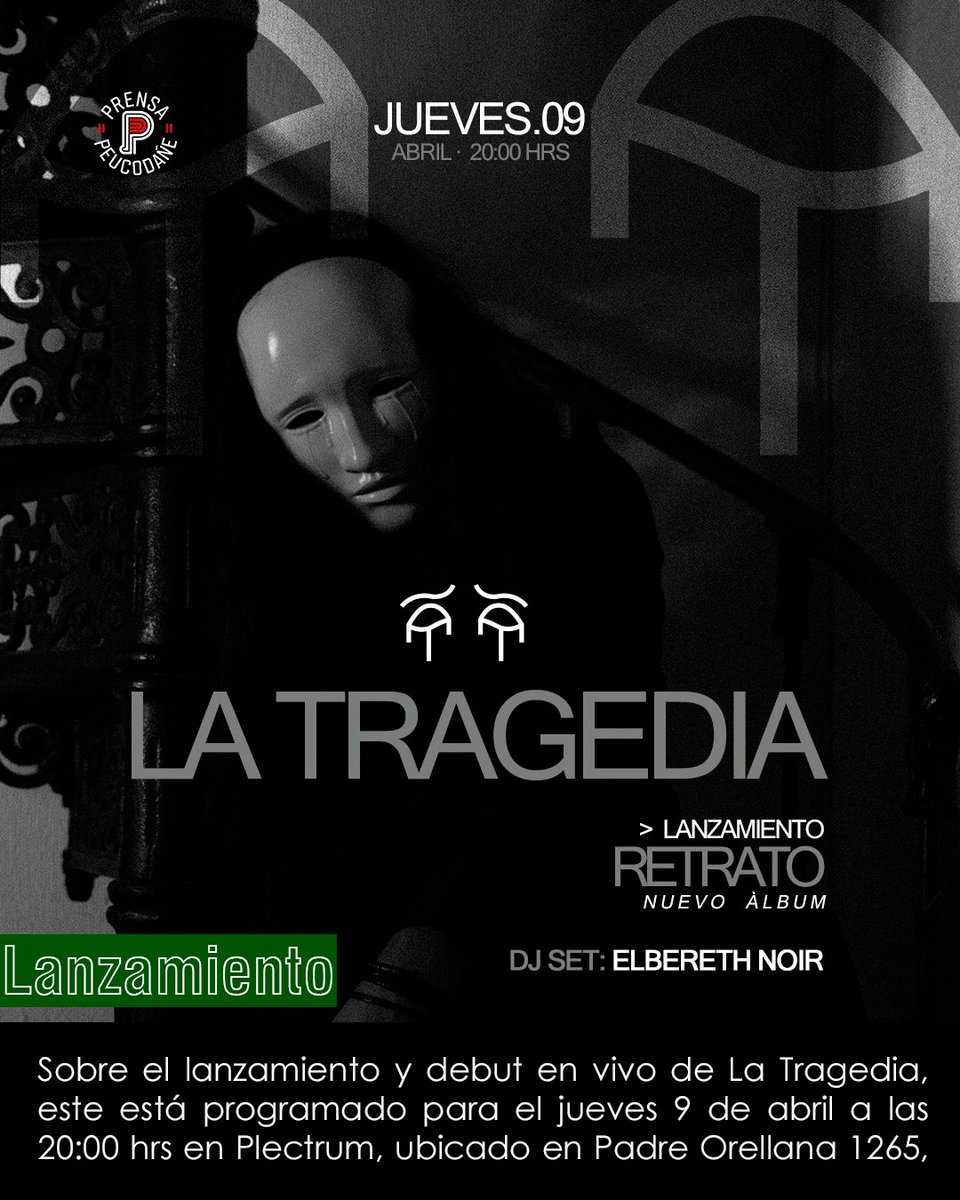 codelrock's tweet photo. Con una propuesta marcada por la introspección y el resguardo de su propio lenguaje artístico, La Tragedia presenta "Retrato", su primer LP. Una obra que se construye como una serie de escenas donde la nostalgia.

Nota completa y detalles en https://t.co/nXSrDx4ibX 🤘

#postpunk https://t.co/TYNCzNoURD