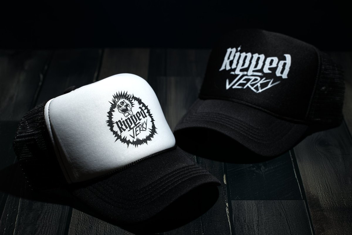 EmptyEffigy's tweet photo. I received my sample pack from Ripped Jerky plus a couple hats! Immediately what caught my attention (aside from the all natural beef jerky) was the punk rock skull that Immediately resonated with me. Pulling me further in was their SoCal origins and product being American made! https://t.co/YTkMliy5Qw