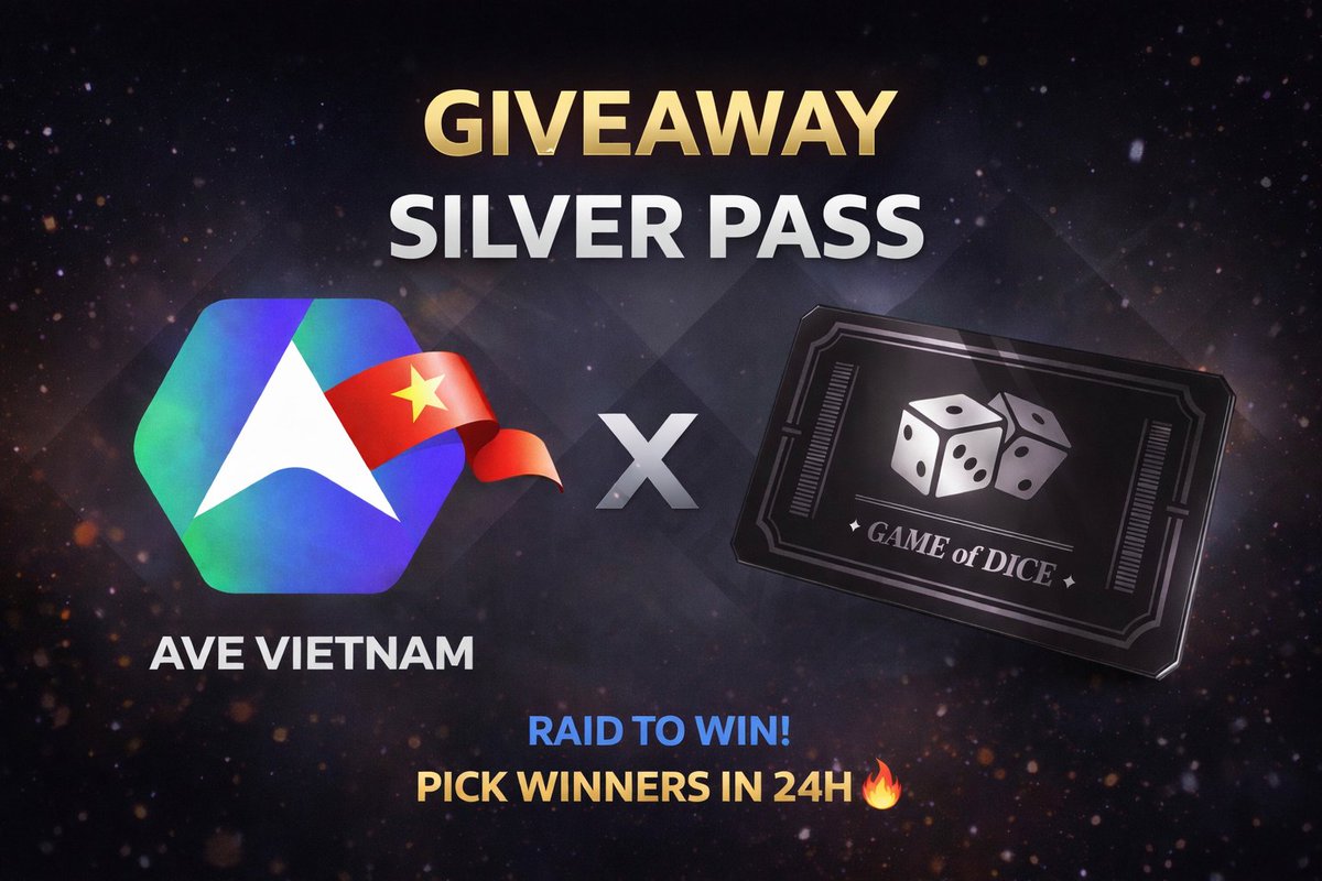 AVEaiVN's tweet photo. 🚀 GIVEAWAY SILVER PASS – GAME OF DICE 🎲 🚀

"AVE VIETNAM mang đến cho anh em cơ hội nhận Silver Pass của Game of Dice hoàn toàn FREE"

🎲 Web3 Game of Dice là gì? 🎲
1⃣Gameplay classic đã làm nên tên tuổi "Game of Dice"

2⃣ IP đã đạt 50M+ lượt tải toàn cầu, có tệp người chơi trung thành

3⃣ Đưa IP huyền thoại lên blockchain, mở rộng sang hệ sinh thái Web3

4⃣ Kết hợp cảm giác hoài niệm quen thuộc với Web3 utility

5⃣ Người chơi có thể nhận thưởng & sở hữu tài sản in-game

🎟 Silver Pass là gì?🎟 
- Đây là SBT (Soulbound Token) giúp anh em nhận thêm nhiều lợi ích trong CBT (Closed Beta Test):

- Boost thêm điểm khi chơi game & làm nhiệm vụ

- Cơ hội nhận airdrop vật phẩm in-game trong tương lai

📌 Thông tin nhanh 📌
- Mint Price: FREE
- CBT bắt đầu: 09/03/2025
- Mint Page: https://t.co/XL3CgZkQsa
- Chain: BNB
- Total Supply: 5,000
- 20 slots WL winner

🎯 CÁCH THAM GIA GIVEAWAY🎯
✅ Follow X: @GameofDice_Web3, @AVEaiVN 
✅ Join Discord: https://t.co/K29rDUzy37
✅ RT & Like bài post ghim: https://t.co/0QEZLPKAdw
✅ Comment địa chỉ ví BNB dưới bài post này

🚨 Note: Trong thời gian CBT, anh em có thể kiếm “Gold = Points” bằng cách chơi game và hoàn thành quest. Càng nhiều điểm → cơ hội nhận reward càng cao 

🔔 Deadline: 24H kể từ khi bài post lên sóng

🔥 Anh em raid mạnh giúp AVE để sau này có thêm nhiều deal & collab xịn hơn cho cộng đồng 🔥

#aveai #gameofdice #nft #CryptoMarket