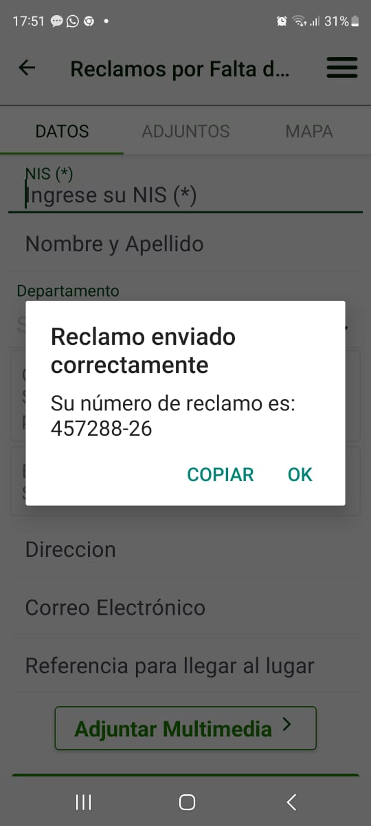 luisitochavez23's tweet photo. @ANDEOficial favor verificar con urgencia cable suelto en la zona de MRA Ruta Transchaco km 14.5 y Sebastián Gaboto hace como 4 horas ya sin Energía electrica. Ajunto reclamo https://t.co/L3dI1XTceV