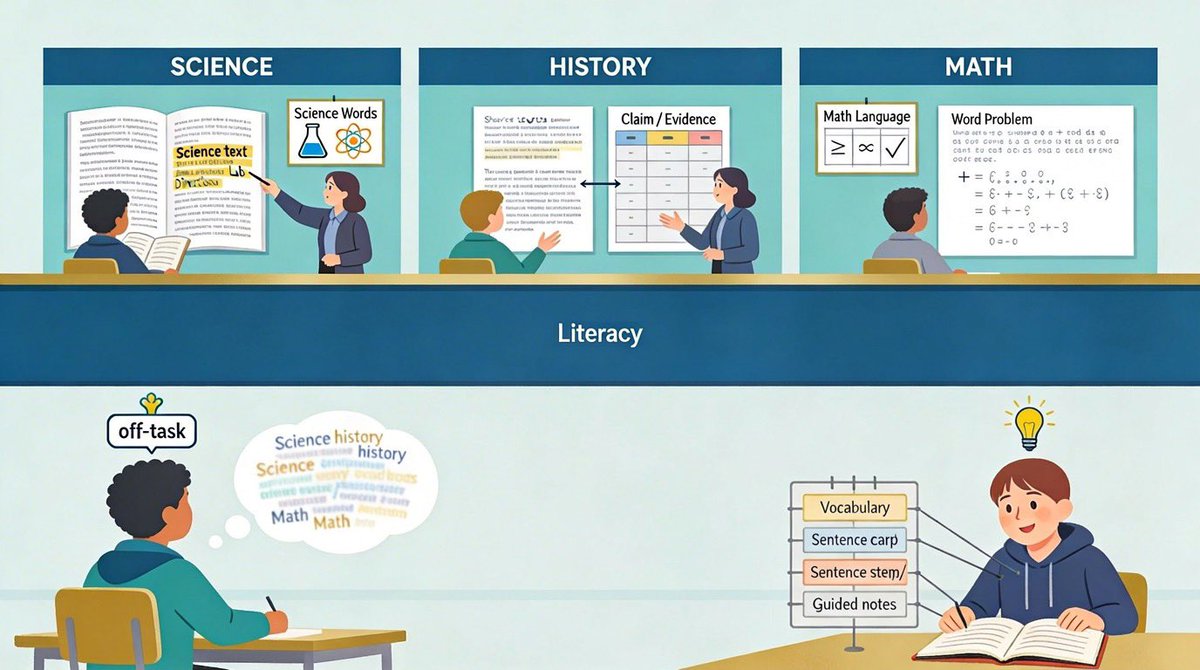 rpapandreajr's tweet photo. Every teacher assigns reading.
Not every teacher teaches students how to read in the discipline.

Science has vocabulary.
History has argument.
Math has language.

When gaps show up as behavior, we mislabel it.

Literacy is the foundation.

#Literacy #EdLeadership https://t.co/K9GekrntD1