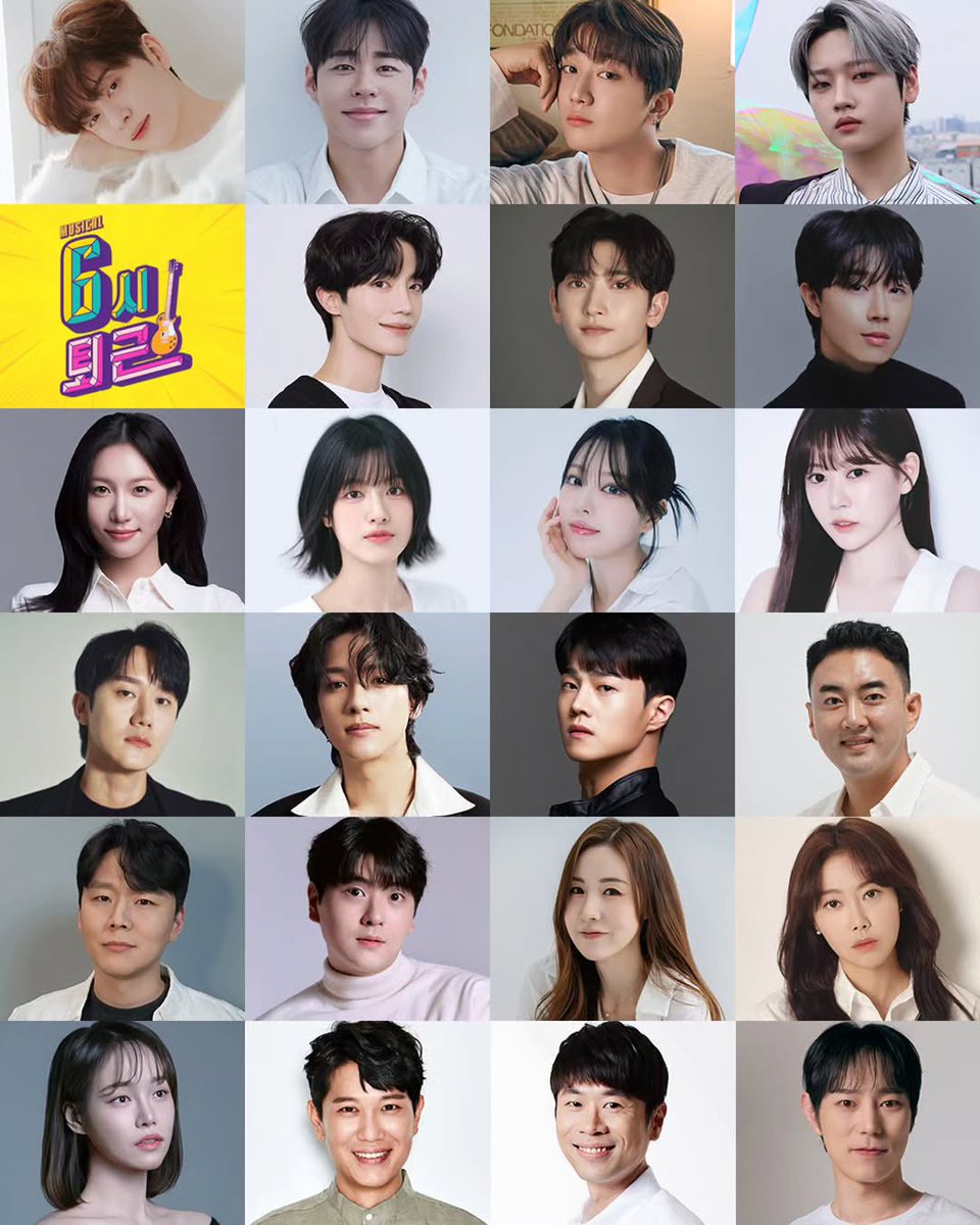Donghyun (BOYFRIEND), Taeho (IMFACT), Hong Eunki (RAINZ), Do Eunwoo (BEATWIN), Kim Dohee (SONAMOO), Jung Soyeon (LABOUM), Han Seungyun (D82, LUNAFLY), Joochan and Donghyun (Golden Child), Kang Seokhwa (WEi), and Oh Seunghee (CLC) are set to star in the musical Get Off Work at 6!
