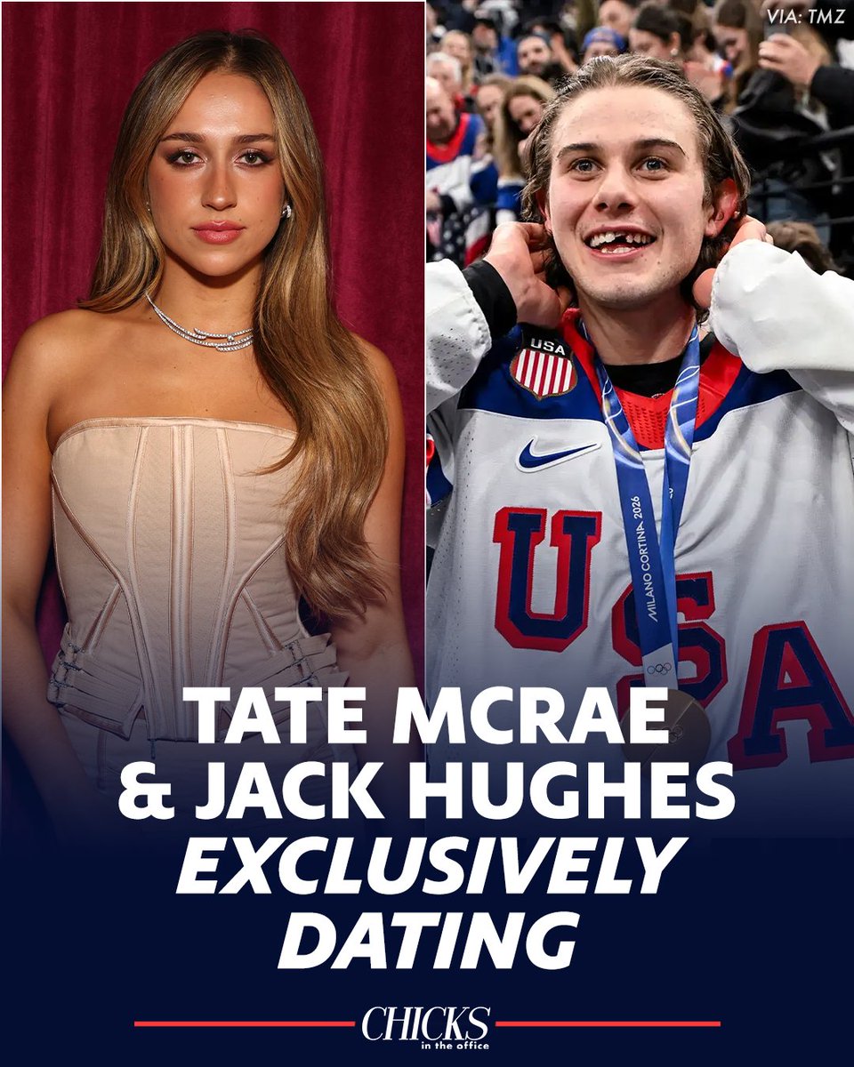 ChicksInTheOff's tweet photo. TMZ reports that Tate McRae and Jack Hughes are exclusive 👀 https://t.co/3tVzFfOUWx