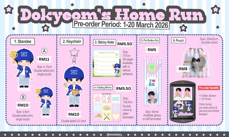 ꒰🇲🇾 MYGO꒱ - 𝐃𝐨𝐤𝐲𝐞𝐨𝐦'𝐬 𝐇𝐨𝐦𝐞 𝐑𝐮𝐧 by wootastyy

Price 💰 RM5 ~ RM35

🔚 18/03, 7pm
💰 2nd payment needed
🛒 to order: t.me/mythirteenwish…

#pasarsvt #pasarseventeen <a href="/PasarSeventeen/">𖧷PasarSeventeen 🇲🇾</a>