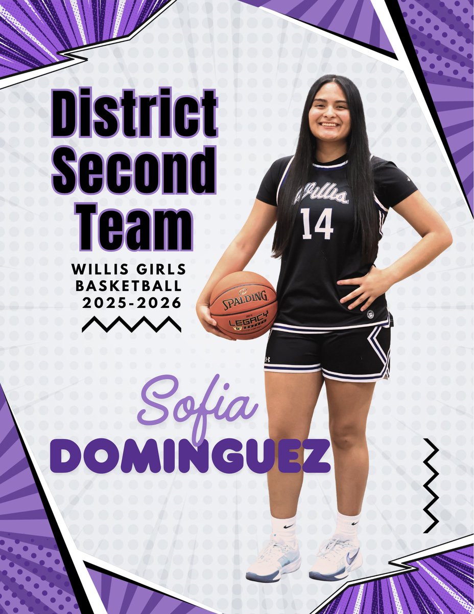 WHSLadyKatBball's tweet photo. Passionate. Resilient. Leader. Congratulations to junior, Sofia Dominguez for being named to 2nd Team All-District after an outstanding season. After a tough knee injury late last year, Sofia worked her tail off to get back to the player she was before and it paid off. #IAMPURPLE https://t.co/meXU9rH6nj