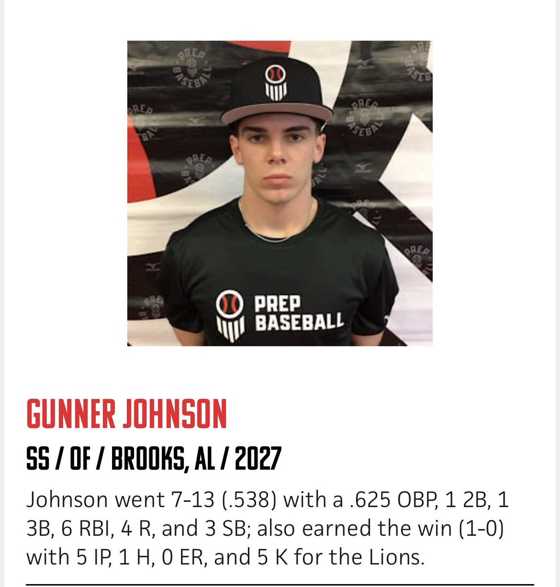 Gunner Johnson tweet media