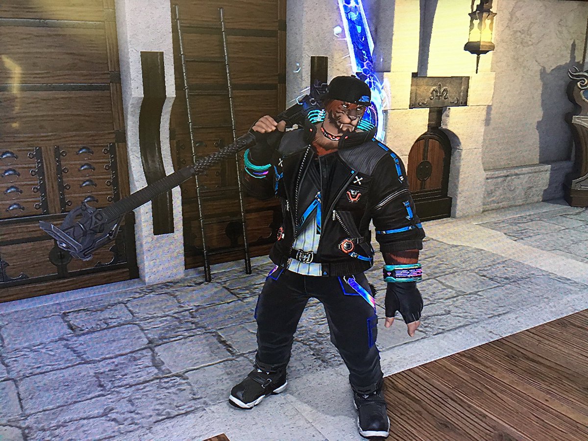 SillyRandr's tweet photo. Random post but here’s my dorky Hrothgar Rahvos from FFXIV :v https://t.co/Ux9kwm4uMj