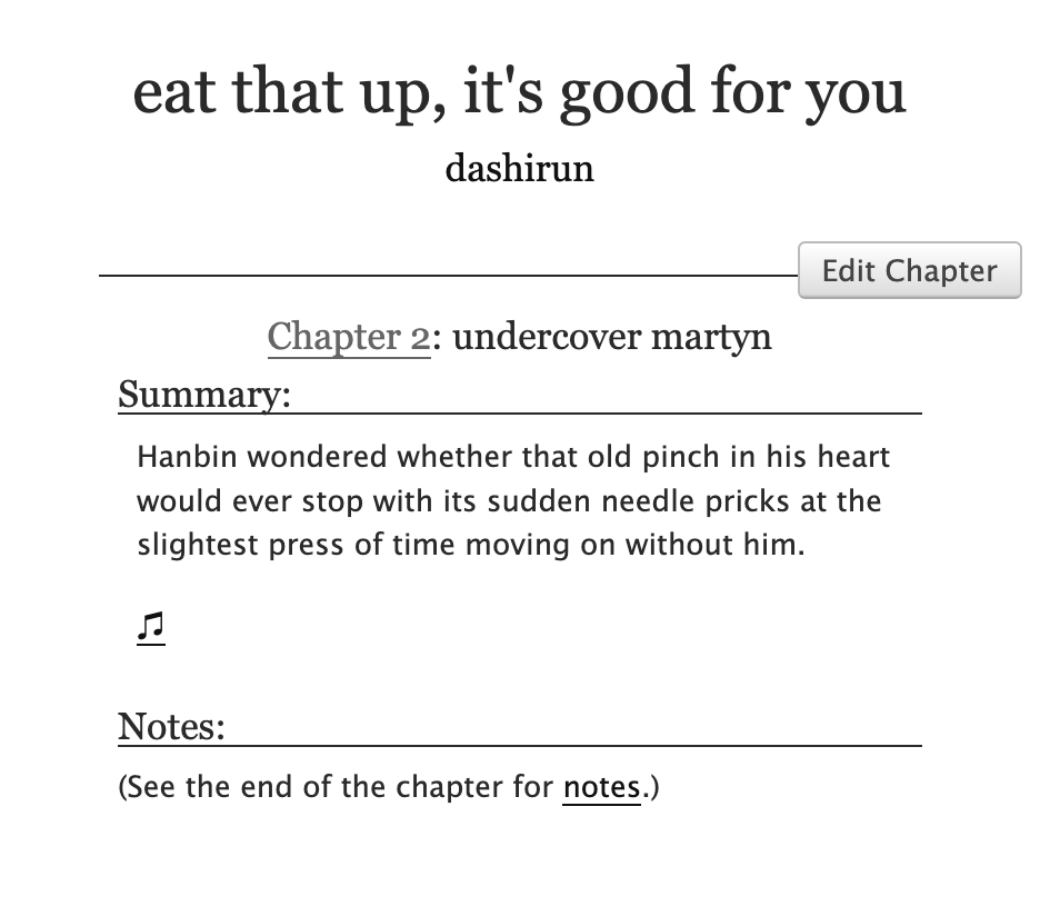 dashirunning's tweet photo. eat that up, it's good for you  

chapter 2: undercover martyn

chapter 2/? | haobin / bnb | 5.4k words 

selected tags: meet-cute, valentine's day (adjacent), post-break up  

link below ❤️ https://t.co/9MuY1emCnZ