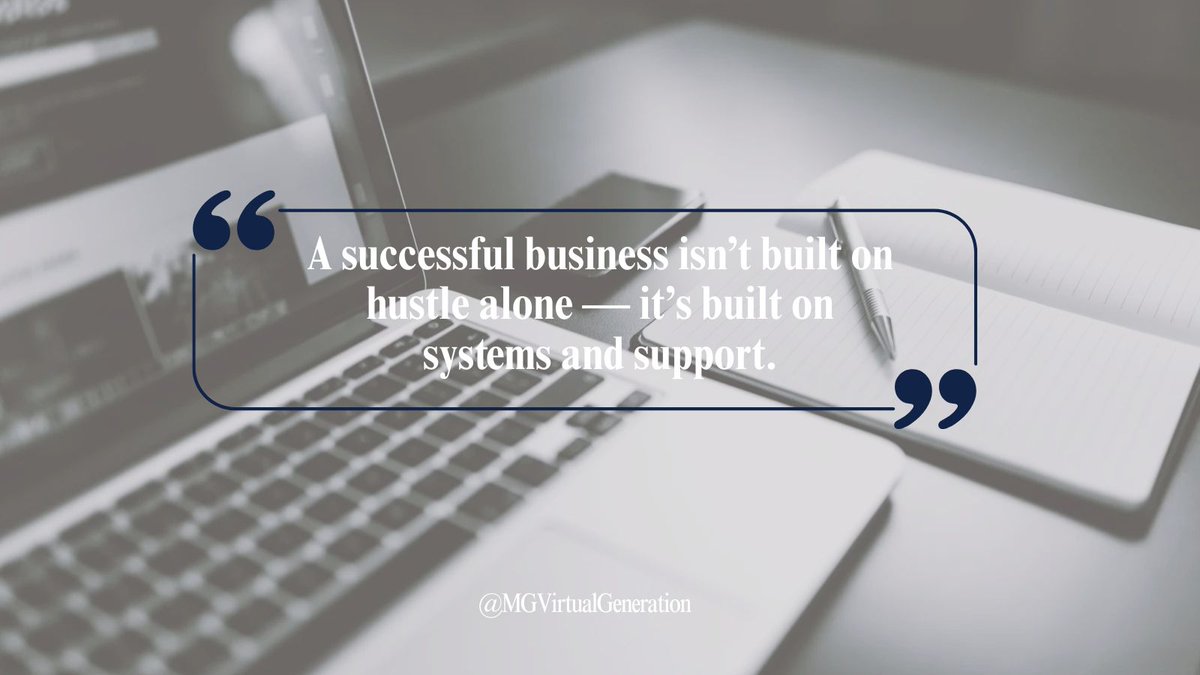 MGvirtualgen's tweet photo. Hustle might start a business.
But systems are what scale it.
The most successful entrepreneurs aren’t doing everything themselves.
They build processes. They delegate. They protect their time.

DM me “SYSTEMS” to get started.

#VirtualAssistant
#BusinessGrowth
#CEOTime https://t.co/ERwJtvojyI