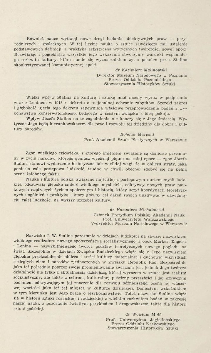mich_kozlowski's tweet photo. 73 lata temu w 13 rocznicę decyzji Politbiura o ludobójstwie 22000 obywateli🇵🇱
zmarł Stalin krwawy sowiecki dyktator
Po latach świadomie nie polecam żadnej biografii!
Przypomnę zaś historyków i historyków sztuki PRL
którzy po latach zadbali, aby nie zdigitalizować tych stron👇 https://t.co/9ZTrfsGdC8