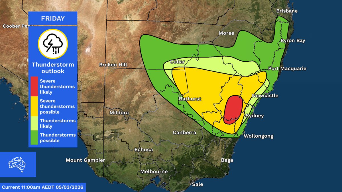 BOM_au's tweet image. #Showers &amp;amp; #thunderstorms impacted parts of #NSW yesterday &amp;amp; overnight, causing localised flash #flooding with falls of 50mm to 72mm in the 24 hours to 9am AEDT. Showers &amp;amp; storms possible across eastern NSW today, widespread across NSW on Fri &amp;amp; Sat. More: bom.gov.au