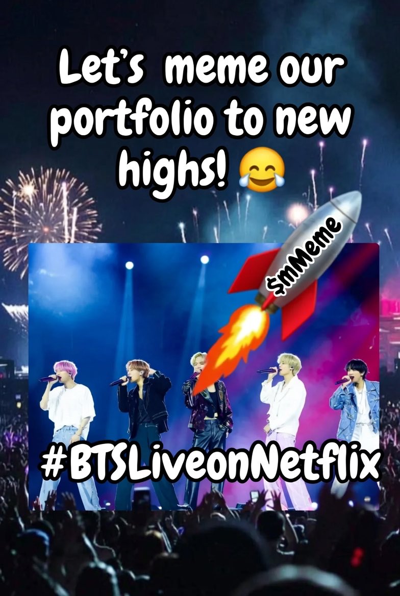microMeme_coin's tweet photo. Hey #microMeme squad! ๐ Feeling those ARMY vibes? ๐ $mMeme is blasting off faster than BTS lighting up the stageโ๐ catch the live energy โก and meme your portfolio to new highs! ๐๐ Who's tuning in? ๐ ๐ค๐ #BTSLiveonNetflix https://t.co/wEY13Cp2ZI
