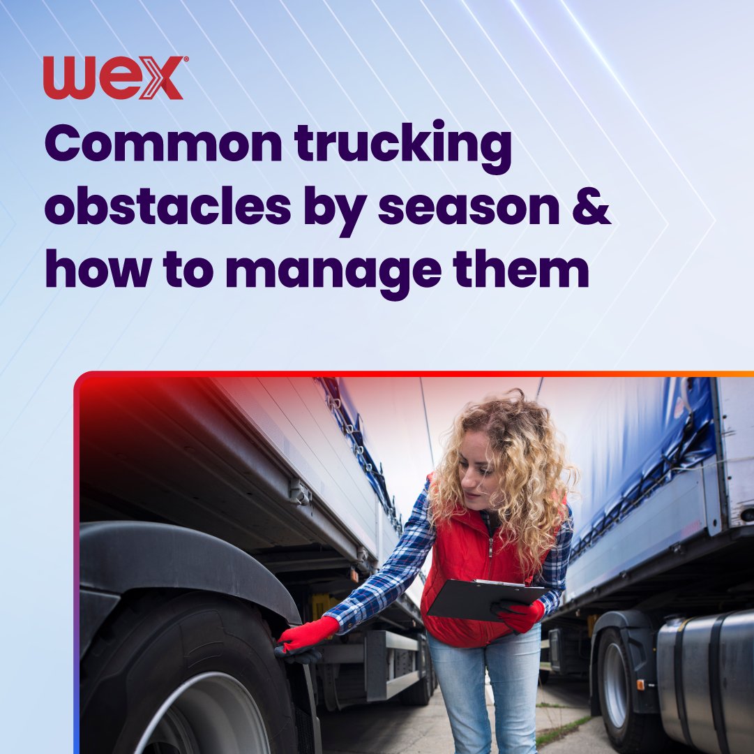 WEXFleet's tweet photo. No matter the season, the road brings new obstacles. From icy highways to heavy rain, preparation is everything. Check out our latest blog for a practical checklist to keep your drivers ready year-round: https://t.co/dRmfhTMkcb https://t.co/60aNSvTgf3