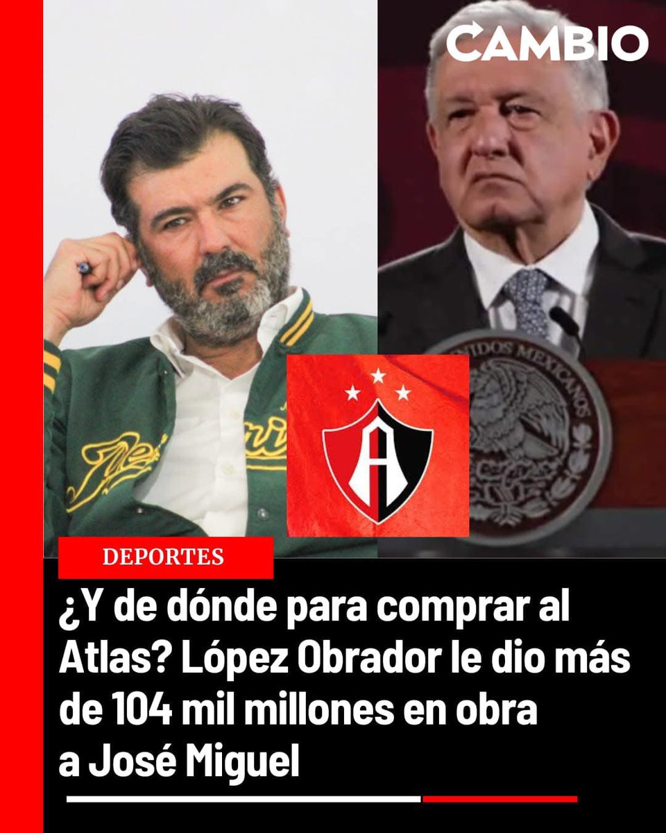 JJDiazMachuca's tweet photo. ¿Y de dónde para comprar al Atlas? López Obrador le dio más de 104 mil millones en obra a José Miguel

El músculo financiero que el empresario José Miguel Bejos puso sobre la mesa para negociar la compra del Atlas proviene de una buena cantidad de contratos federales. Durante el sexenio de Andrés Manuel López Obrador, las empresas de la familia Miguel Bejos acumularon adjudicaciones por una cifra cercana a los 104 mil millones de pesos

Una de las principales fuentes de este crecimiento patrimonial ha sido Petróleos Mexicanos (PEMEX). Investigaciones de Mexicanos Contra la Corrupción y la Impunidad (MCCI) revelan que firmas vinculadas a la familia, como Opex Perforadora y Perfomex, recibieron contratos por 63 mil 444 millones de pesos

#diariocambio #Puebla Andrés Manuel López Obrador Atlas FC