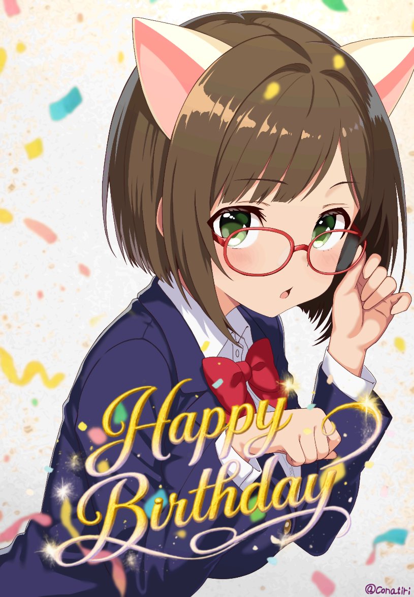 conatiri's tweet photo. だいぶ遅れてしまった…みくにゃん誕生日おめでとう！
「もぉ～～学校だと前川さん！………ニャ❤」 https://t.co/SI9gEYk8Nu