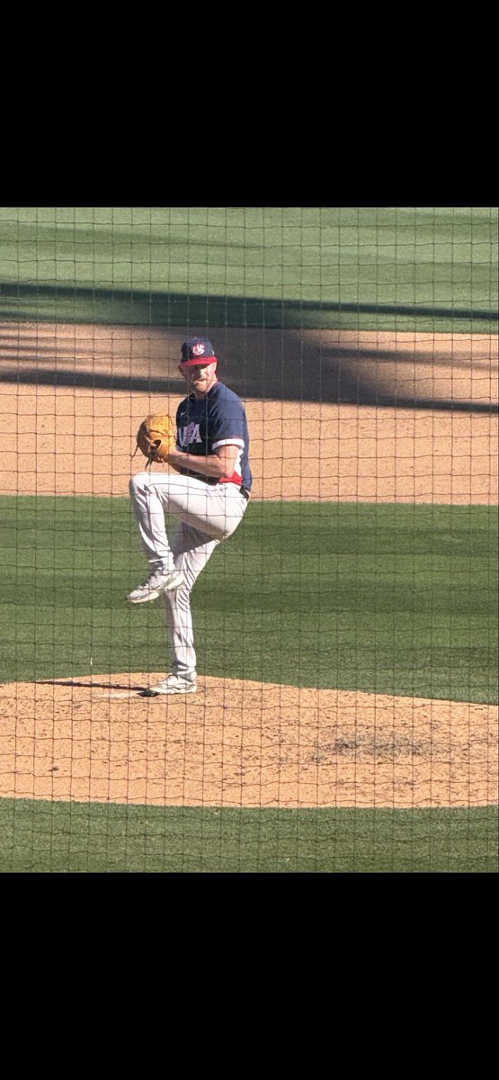 SIUEBaseball's tweet photo. What a moment for Former Cougar Collin Baumgartner to rep his country and pitch for Team 🇺🇸 against the Colorado Rockies today! 

Colin went 3 up 3 down in his lone inning

#ProCougs #TogetherWeWill #RollCougs https://t.co/4i80a3w0hA