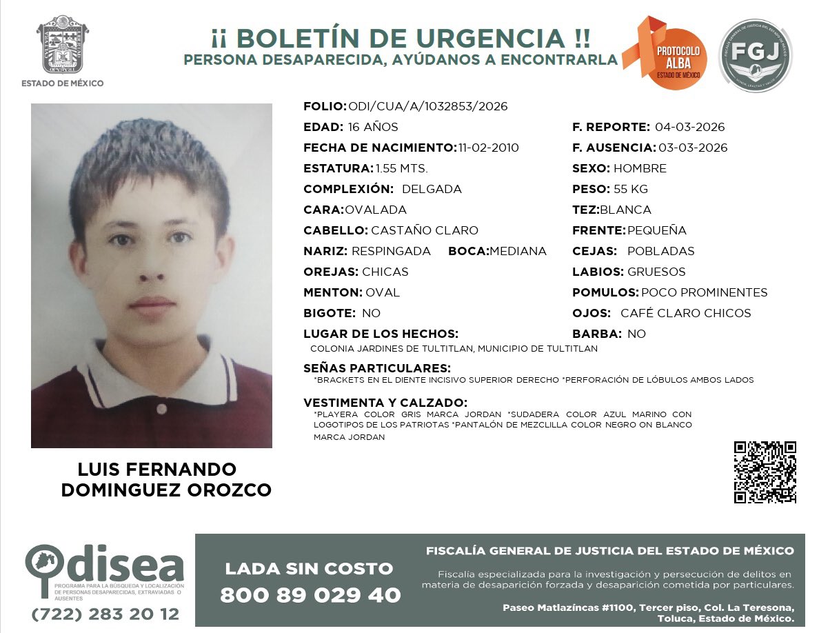 En <a href="/AmberPrensalyo/">Amber PrensaLyO</a> #Periodistas #Buscamos a Luis Fernando Dominguez Orozco, #NoLocalizado en #JardinesDeTultitlan #Tultitlan  favor de Difundir !!!URGENTE!!!! 🙏🏻