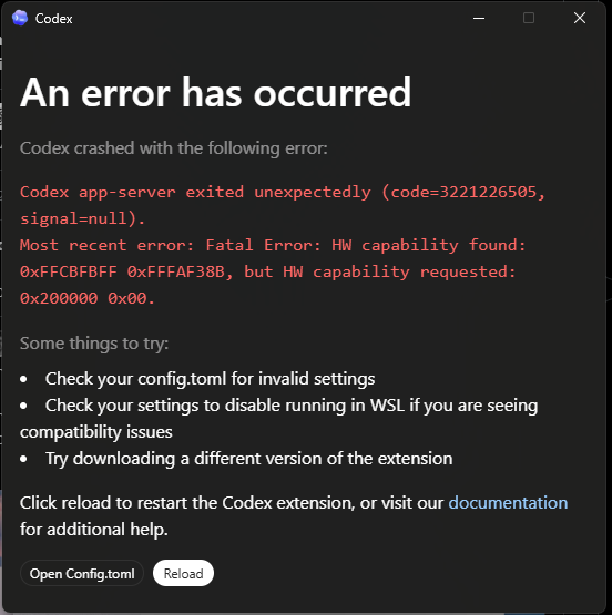 imgborba's tweet photo. @ajambrosino I'm getting this

It's the same error I get whenever I try to update codex-cli from 0.104.0 to any newer version https://t.co/Nnt9bV4x8o